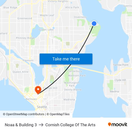 Noaa & Building 3 to Cornish College Of The Arts map