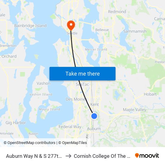 Auburn Way N & S 277th St to Cornish College Of The Arts map