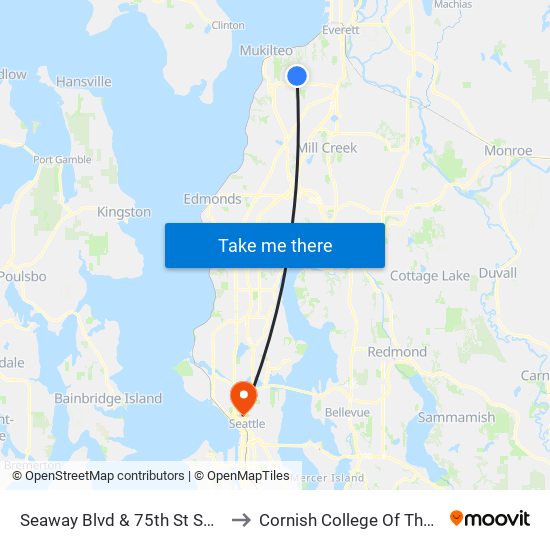 Seaway Blvd & 75th St SW - SB to Cornish College Of The Arts map