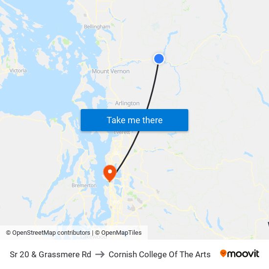 Sr 20 & Grassmere Rd to Cornish College Of The Arts map