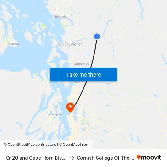 Sr 20 and Cape Horn Blvd NE to Cornish College Of The Arts map