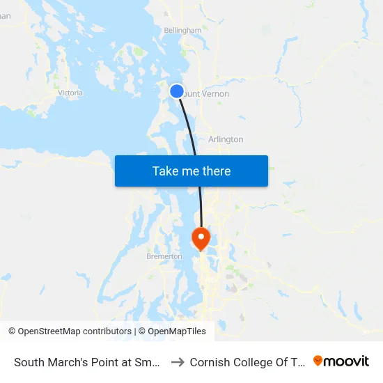 South March's Point at Smoke Shop to Cornish College Of The Arts map