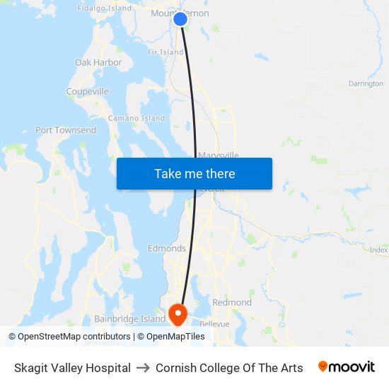 Skagit Valley Hospital to Cornish College Of The Arts map