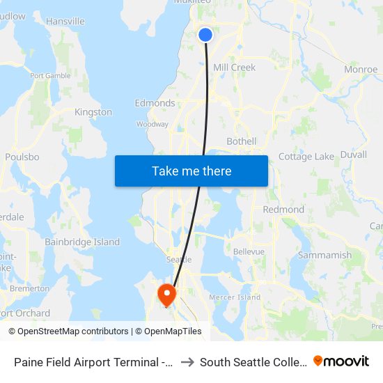 Paine Field Airport Terminal - EB to South Seattle College map
