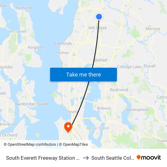 South Everett Freeway Station - Bay 4 to South Seattle College map