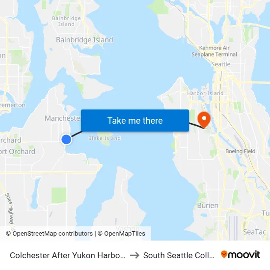Colchester After Yukon Harbor Rd to South Seattle College map