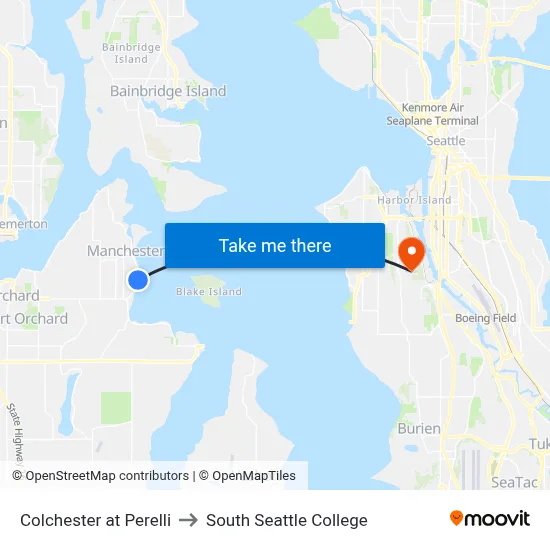 Colchester at Perelli to South Seattle College map