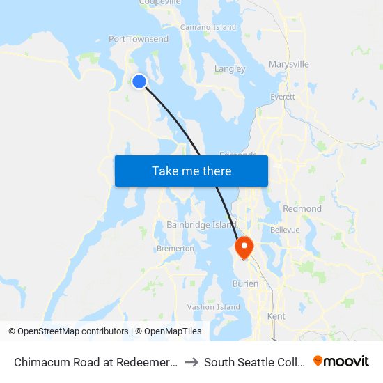 Chimacum Road at Redeemer Way to South Seattle College map