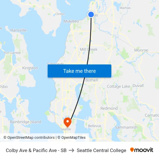 Colby Ave & Pacific Ave - SB to Seattle Central College map
