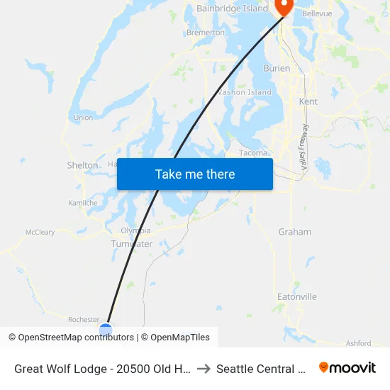 Great Wolf Lodge - 20500 Old Hwy 99 Sw. to Seattle Central College map