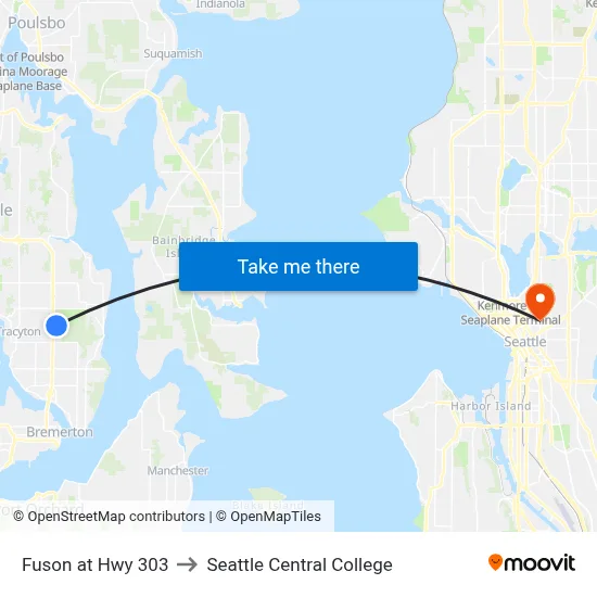 Fuson at Hwy 303 to Seattle Central College map
