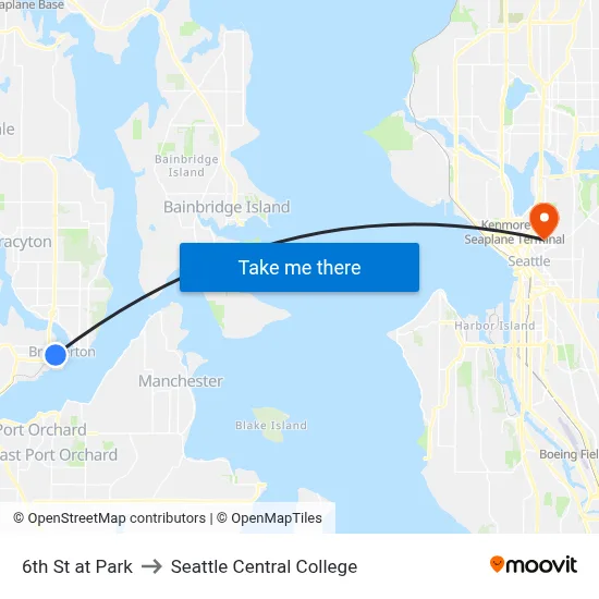 6th St at Park to Seattle Central College map