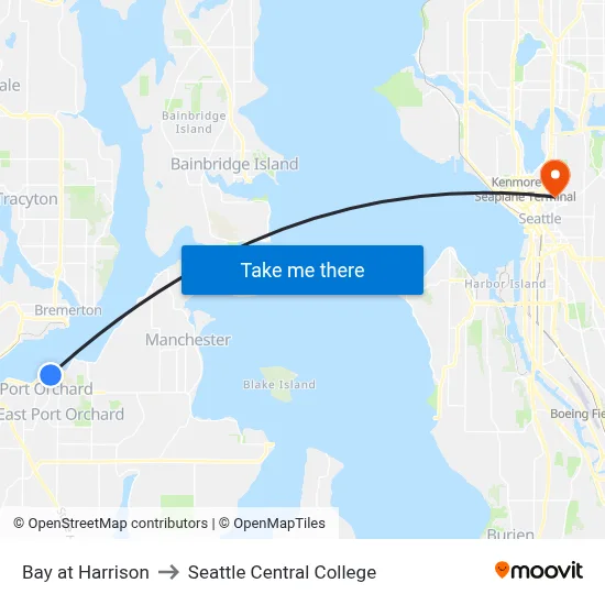 Bay at Harrison to Seattle Central College map