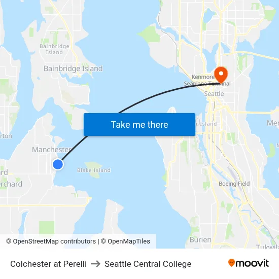 Colchester at Perelli to Seattle Central College map