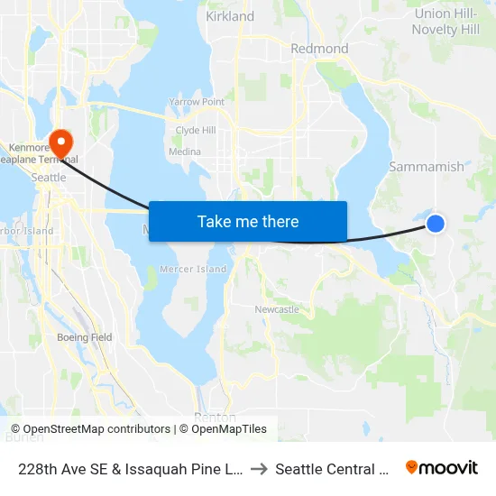 228th Ave SE & Issaquah Pine Lake Rd SE to Seattle Central College map