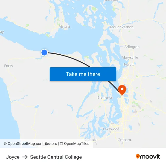 Joyce to Seattle Central College map