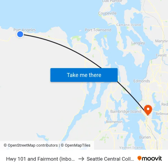 Hwy 101 and Fairmont (Inbound) to Seattle Central College map