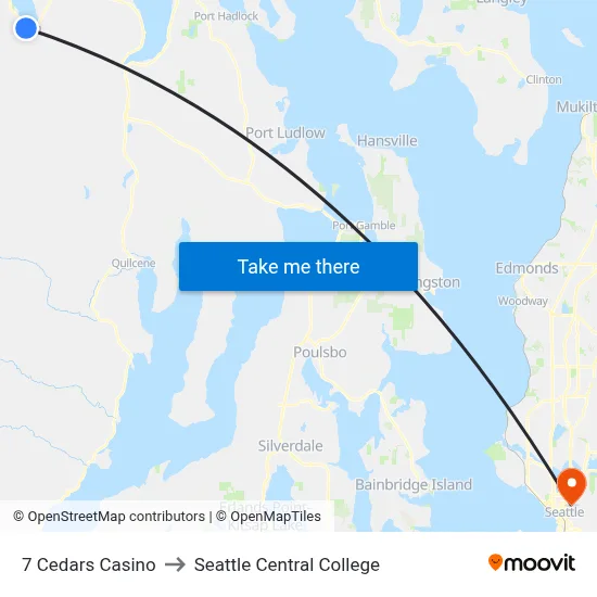 7 Cedars Casino to Seattle Central College map