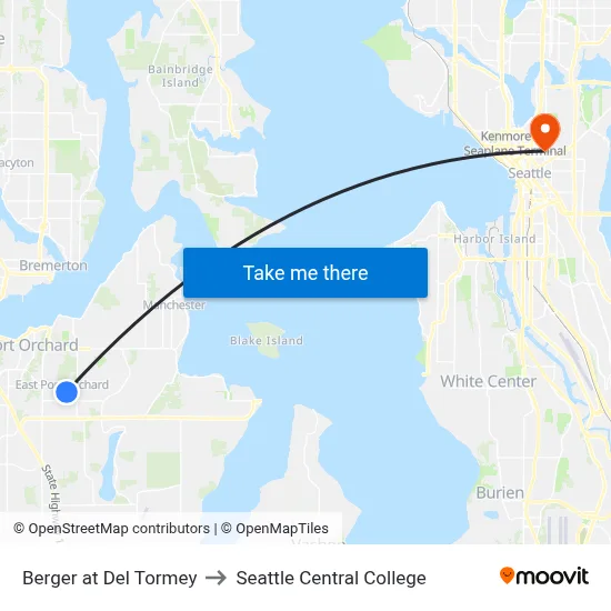 Berger at Del Tormey to Seattle Central College map