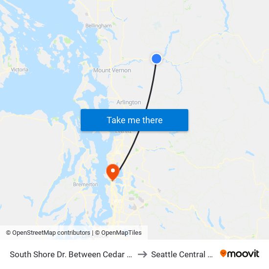 South Shore Dr. Between Cedar and Pine St. to Seattle Central College map