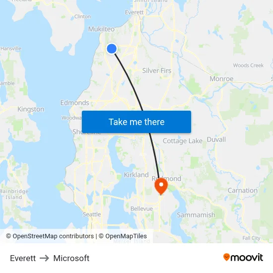 Everett to Microsoft map