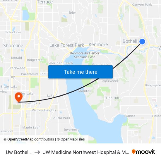 Uw Bothell - Main Entrance to UW Medicine Northwest Hospital & Medical Center (Northwest Hospital Medical Center) map