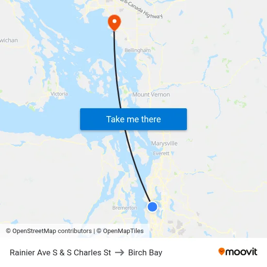 Rainier Ave S & S Charles St to Birch Bay map