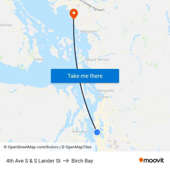 4th Ave S & S Lander St to Birch Bay map