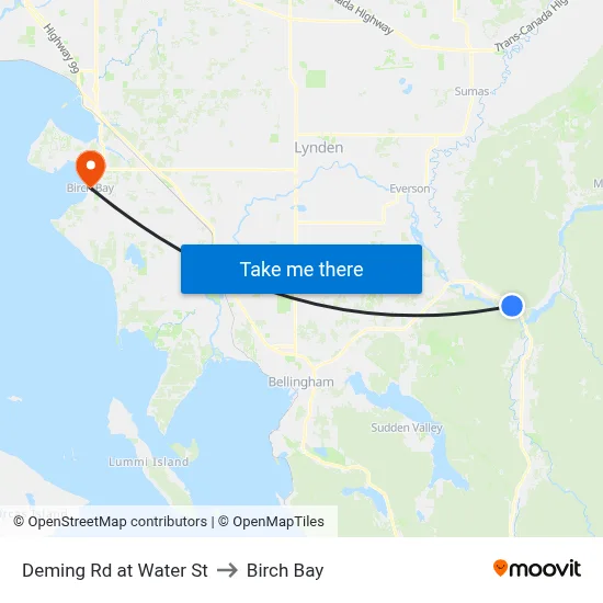 Deming Rd at Water St to Birch Bay map