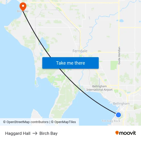 Haggard Hall to Birch Bay map