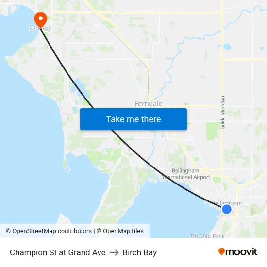 Champion St at Grand Ave to Birch Bay map
