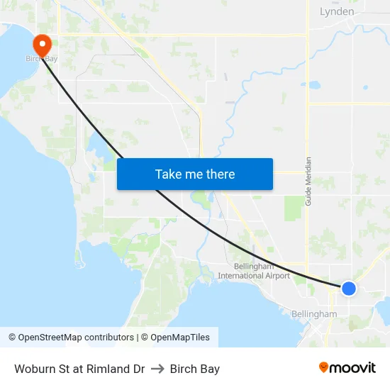 Woburn St at Rimland Dr to Birch Bay map