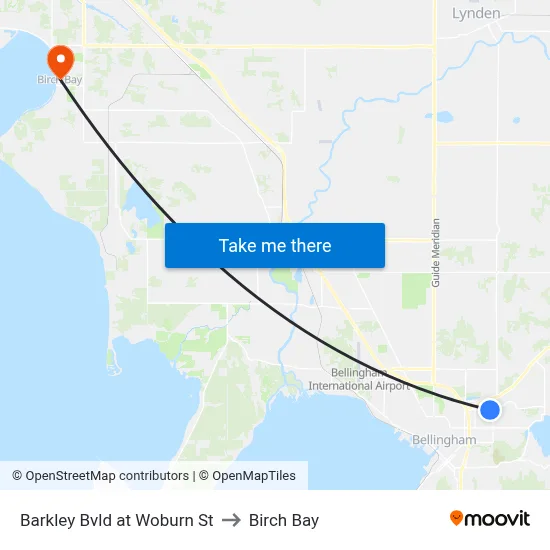 Barkley Bvld at Woburn St to Birch Bay map