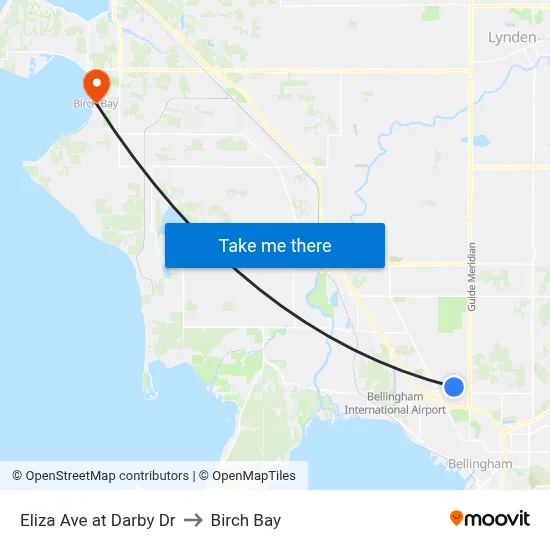 Eliza Ave at Darby Dr to Birch Bay map