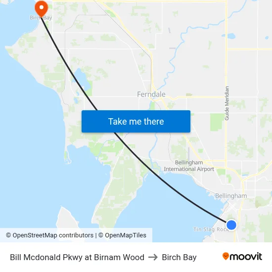 Bill Mcdonald Pkwy at Birnam Wood to Birch Bay map