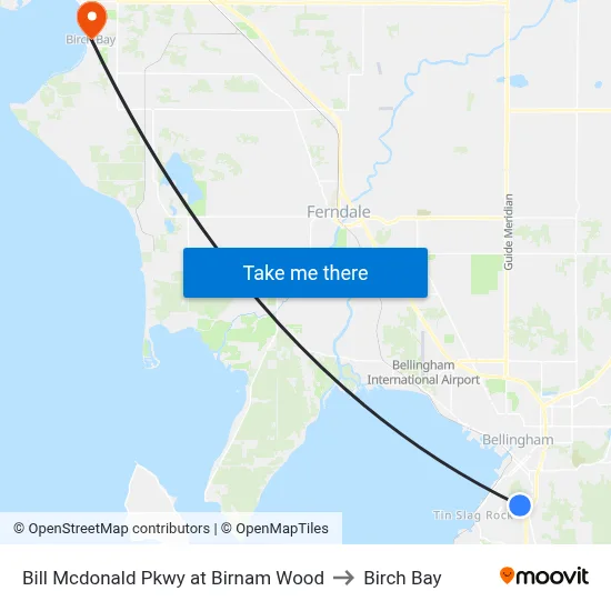 Bill Mcdonald Pkwy at Birnam Wood to Birch Bay map