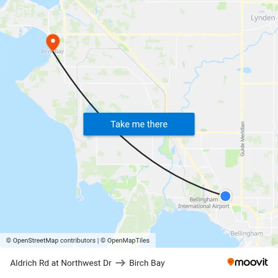 Aldrich Rd at Northwest Dr to Birch Bay map