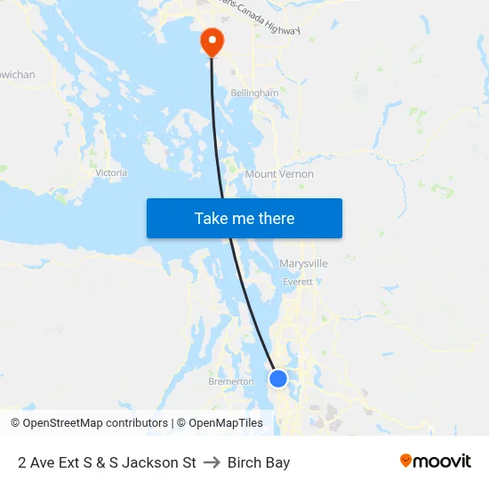 2 Ave Ext S & S Jackson St to Birch Bay map