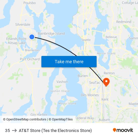 35 to AT&T Store (Tes the Electronics Store) map