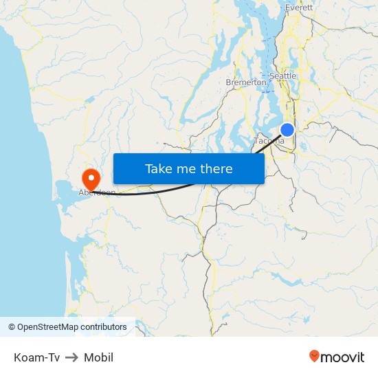 Koam-Tv to Mobil map