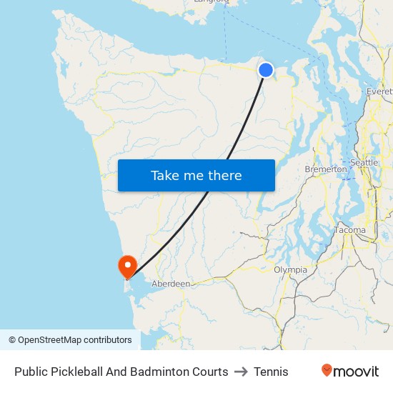 Public Pickleball and Badminton Courts to Tennis map