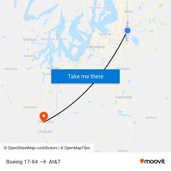 Boeing 17-84 to At&T map