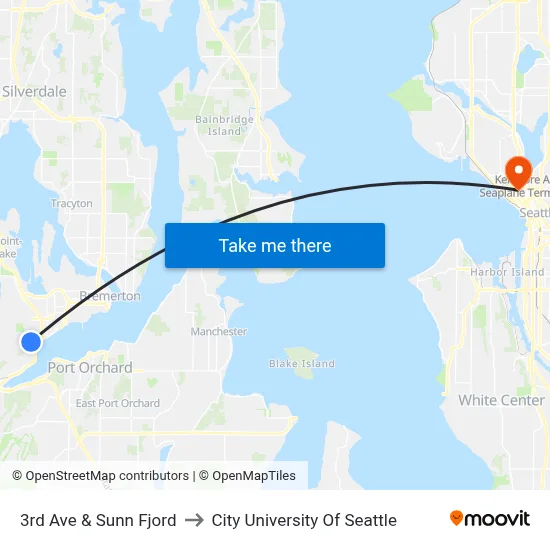 3rd Ave & Sunn Fjord to City University Of Seattle map