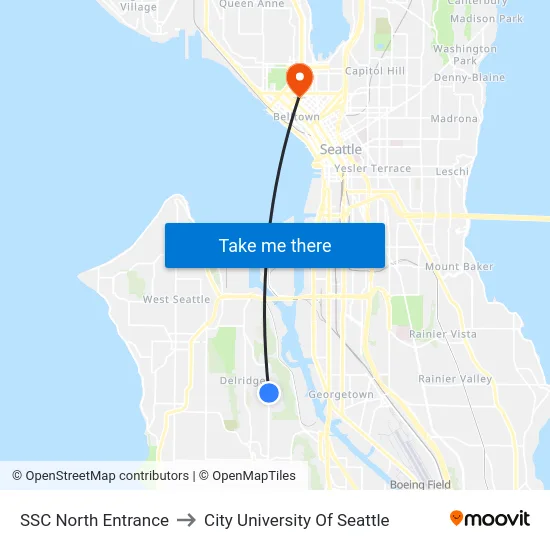 SSC North Entrance to City University Of Seattle map