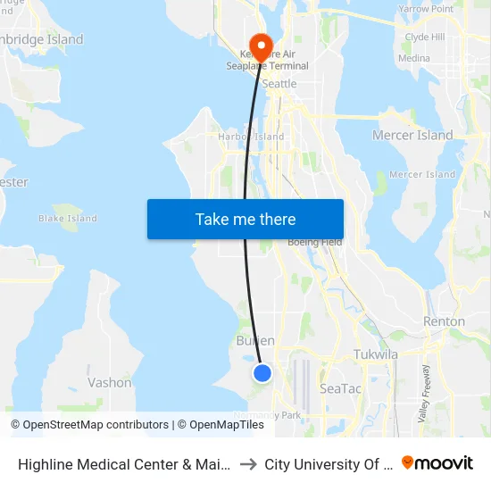 Highline Medical Center & Main Entrance to City University Of Seattle map