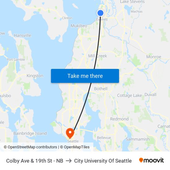 Colby Ave & 19th St - NB to City University Of Seattle map