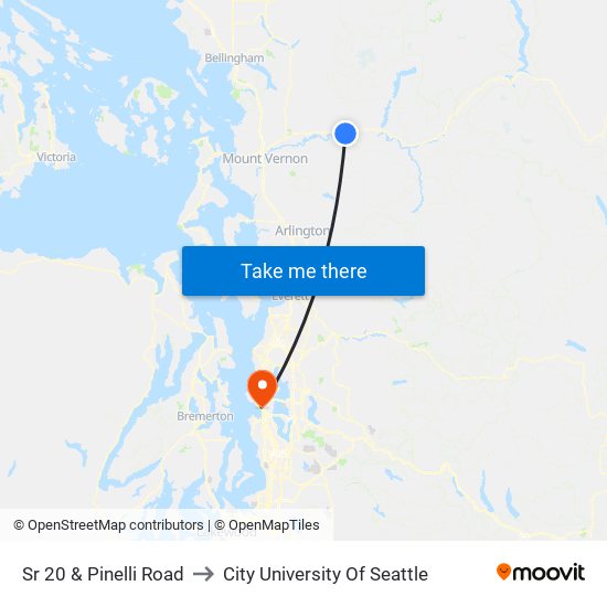 Sr 20 & Pinelli Road to City University Of Seattle map