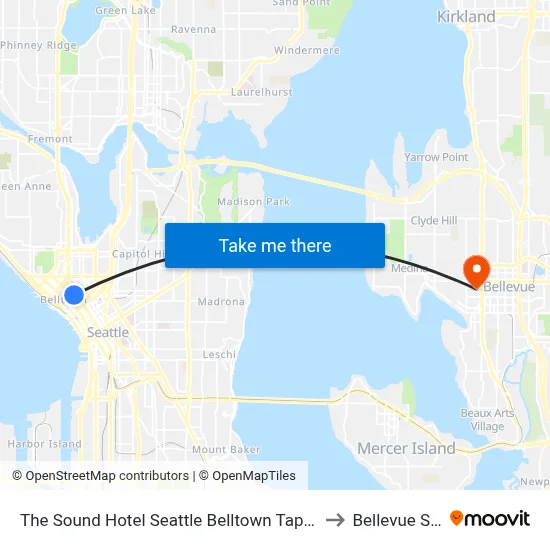The Sound Hotel Seattle Belltown Tapestry Collection to Bellevue Square map