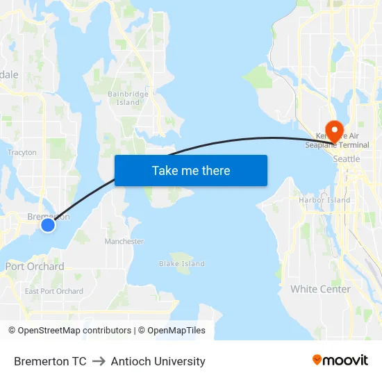 Bremerton TC to Antioch University map