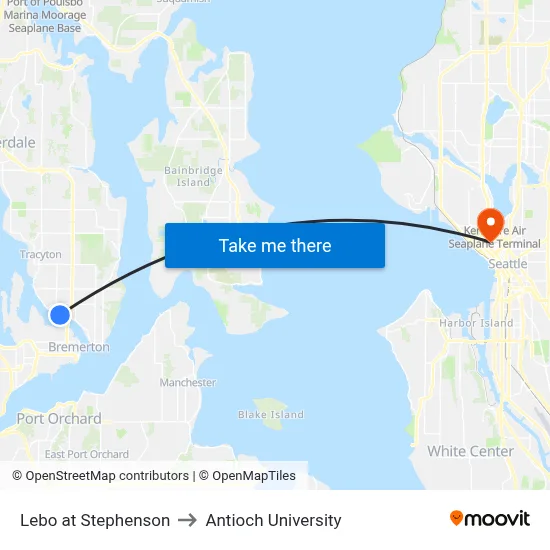 Lebo at Stephenson to Antioch University map